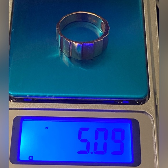 18KT Solid Yellow Gold Modern Textured Wide Heavy Band Ring Sz 5.5 - Picture 9 of 17